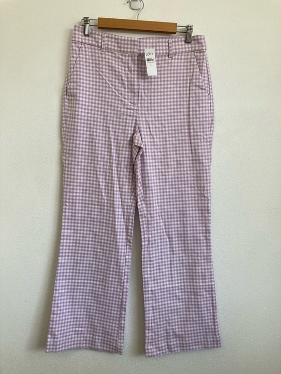 LOFT Pants - LOFT Pants Lavender and White Gingham Trousers Size 6